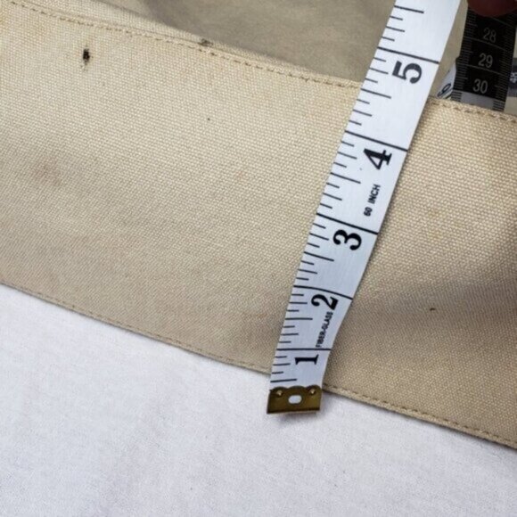 Levi's Shoulder Tote Bag Double Handle Snap Close Beige Cream Cotton - Picture 11 of 16